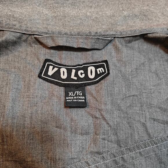 Volcom XL Windbreaker Jacket Gray Lightweight Zip Up Logo Streetwear - Picture 4 of 4